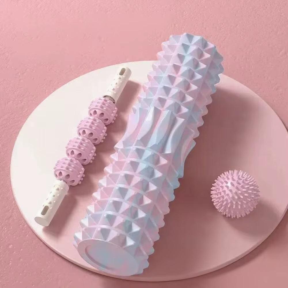 [Three Piece Massage Set] Massage Prick Ball, Massage Roller, Foam Massage Roller Shaft